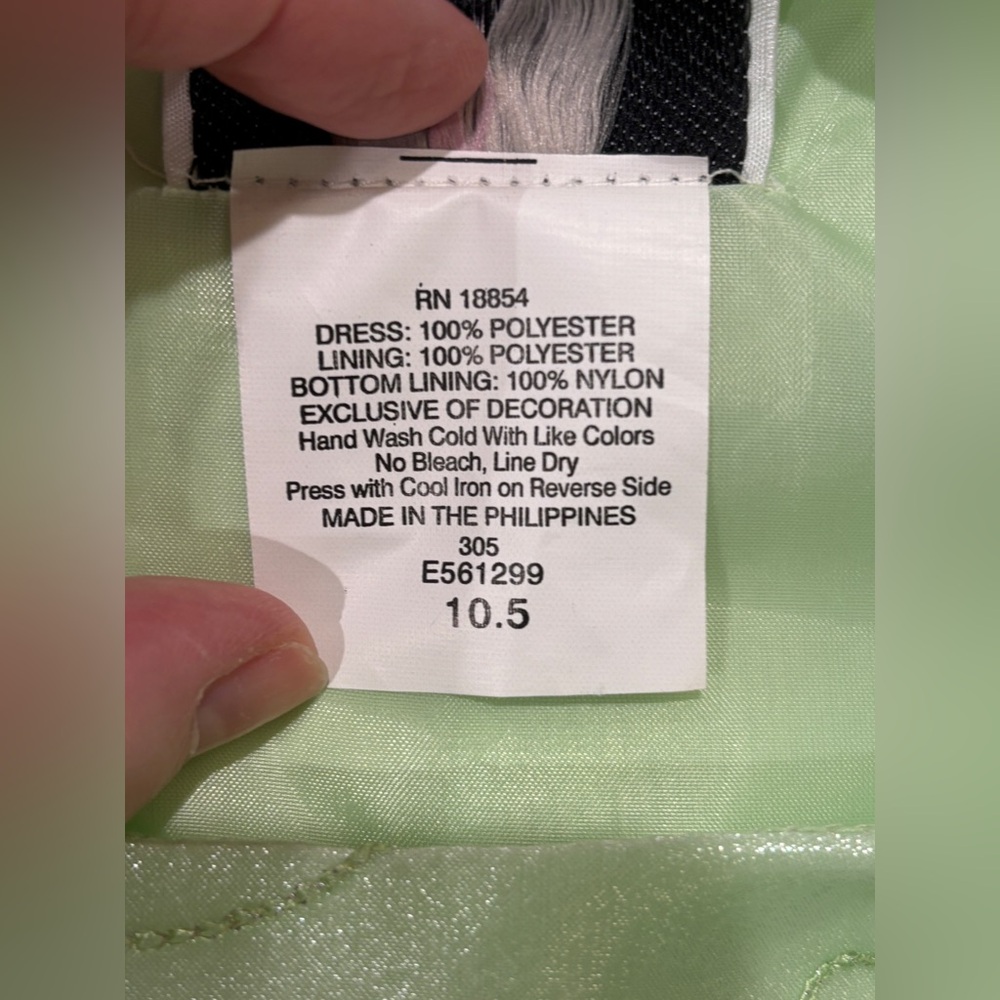 🐣Vintage Elegant Organza Green Floral Kids Dress - Size 10.5 🐣 - Picture 8 of 8